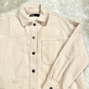 zara cream button up